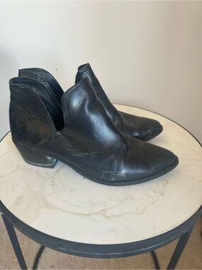 Black Leather Women's Ankle Booties - Classic Slip-On Style
